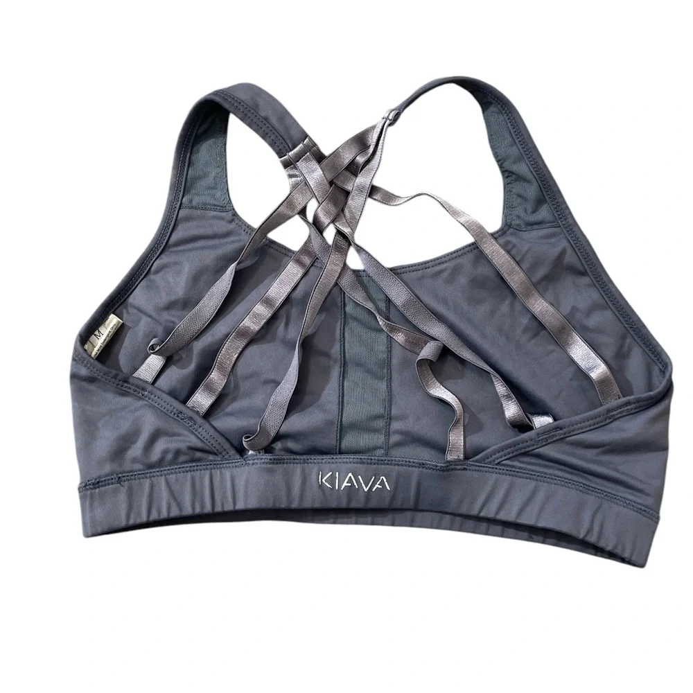 - C32- Kiava Women’s Medium Gray Athletic Sports Bra